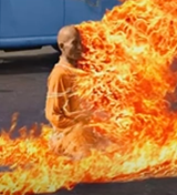 Buddhist monk, protest alleged persecution of Buddhists by the 